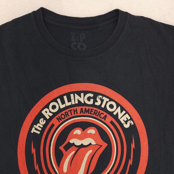 The Rolling Stones Zip Code Band Crew Neck T Shirt Mens Size Large L Black - Picture 1 of 9